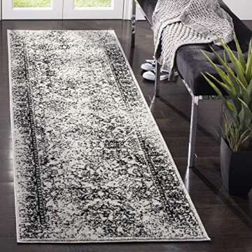 SAFAVIEH Adirondack Collection Runner Rug - 2'6" x 6', Grey & Black, Oriental Distressed Design, Non...
