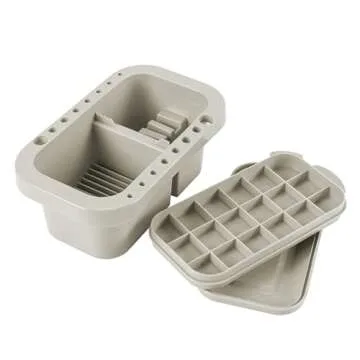 MyLifeUNIT Paint Brush Cleaner, Paint Brush Holder and Organizers with Palette for Acrylic, Watercolor, and Water-Based Paints (Grey)