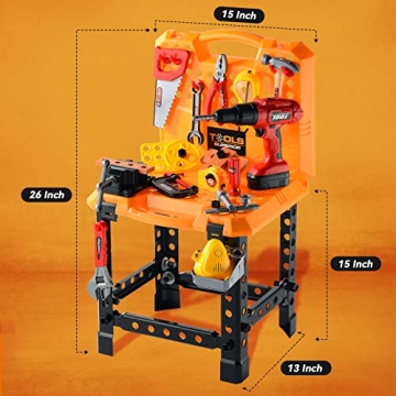 Toy Choi's 82pcs Kids Tool Bench Toy for Ages 2-7 - STEM Play Tool Set