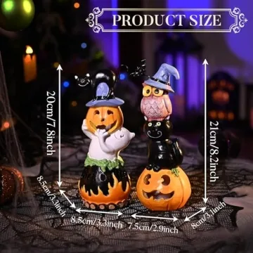 Valery Madelyn Cute LED Halloween Figurines Set of 2