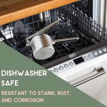 Premium Potato Ricer for Mashed Potatoes, Gnocchi, Spaetzle, Cauliflower, Hashbrowns, Baby Food | Potato Ricer Stainless Steel - Ricer Kitchen Tool - Vegetable Ricer