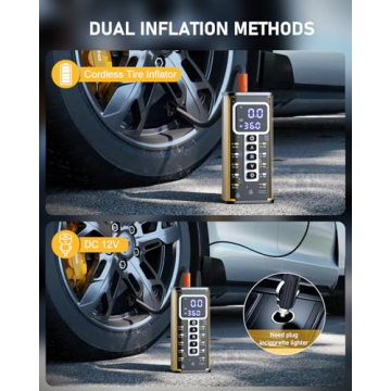 Compact Tire Inflator 150PSI 20000mAH Portable Air Compressor