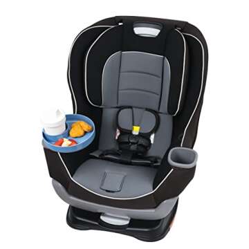 My Travel Tray Round, USA Made. Easily Convert Your existing Cup Holder to a Tray and Cup Holder for use in a Car Seat, Booster, Stroller, Golf Cart and Anywhere You Have a Cup Holder! Sky Blue