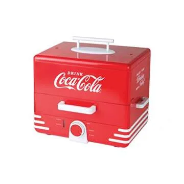Nostalgia Extra Large Diner-Style Coca-Cola Hot Dog Steamer and Bun Warmer, 24 Hot Dog and 12 Bun Capacity, Steam Bratwursts, Sausages, Vegetables, Fish, Dumplings, Red