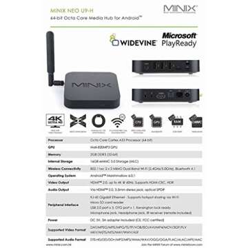MINIX NEO U9-H + MINIX NEO A3 Black, 64-bit Octa-Core Media Hub for Android [2GB/16GB/4K/HDR/XBMC] and Six-Axis Gyroscope Remote with Voice Input. Sold Directly by MINIX Technology Limited.