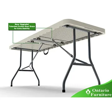 Ontario Furniture 8' Plastic Folding Table Perfect for Events