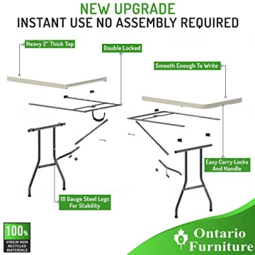 Ontario Furniture 8' Plastic Folding Table Perfect for Events