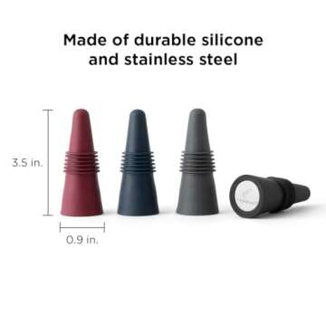 Rabbit W6121 Bottle Stoppers, Set of 4, Multicolor