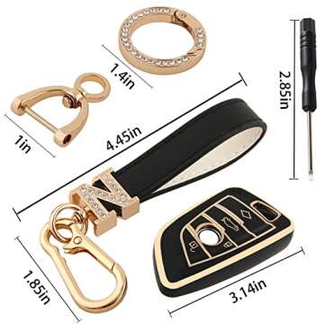 WeiZhenZJYiWu for BMW Key fob Cover 5 Colors TPU Key Cover Keychain for BMW 1 2 3 4 5 6 7 Series X1 X2 X3 X4 X5 X6 X7………