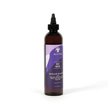 As I Am Rice Water Shampoo 8 oz - with Forbidden Black Rice, Saw Palmetto, Biotin - Gentle Cleanser - Moisturizing - Vegan & Cruelty Free - Sulfate Free - Paraben Free - For All Hair Types