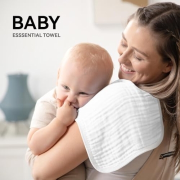 Synrroe Muslin Burp Cloths 4 Pack - Soft & Absorbent