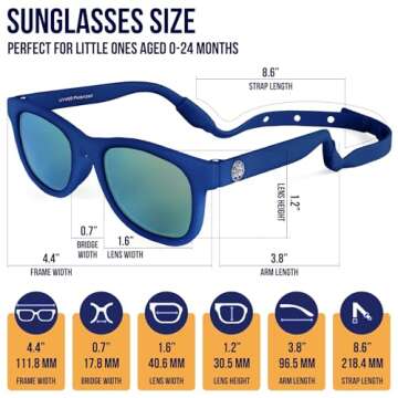 Polarized Baby Sunglasses With Strap - Unbreakable Flexible Infant Sunglasses For Toddlers Newborns ...