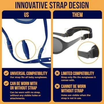 Polarized Baby Sunglasses With Strap - Unbreakable Flexible Infant Sunglasses For Toddlers Newborns 0-24 Months