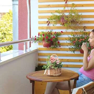 Kuppn Wicker Rattan Flower Basket, Willow Handwoven Basket with Handle and Plastic Insert,Wedding Flower Girl Baskets for Home Garden Decor, White,Pink, S, 210209HT07-1-10551-1117289551