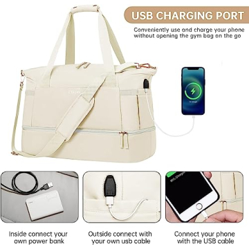 Stylish Weekender Bag with USB Charging Port Perfect for Travel