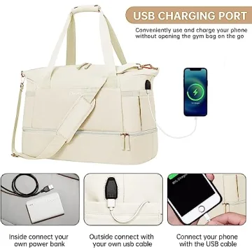 Stylish Weekender Bag with USB Charging Port Perfect for Travel