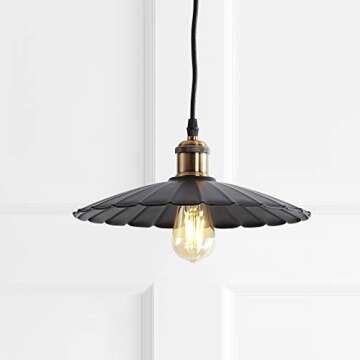JONATHAN Y JYL9062A Lotus 12.25" Adjustable Metal LED Pendant, Traditional, Office, Living Room, Fam...
