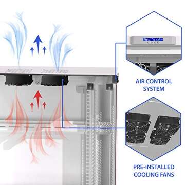 Sysracks 42U Server Rack with Cooling & Wheels for Storage