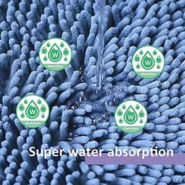 Sky Blue Bathroom Rugs Sets 2 Piece Chenille Bath Mats, Extra Soft and Absorbent Shaggy Rugs