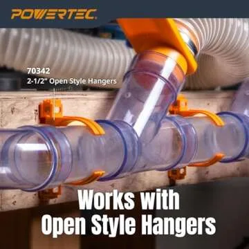 POWERTEC Clear PVC Pipe 2-1/2" x 36" Long, 1PK Rigid Plastic Tubing, Round Tube Compatible w/Dust Collection Fitting, for Woodworking Tool, Dust Collection System, Toy Cars and Bird Feeder (70176V)