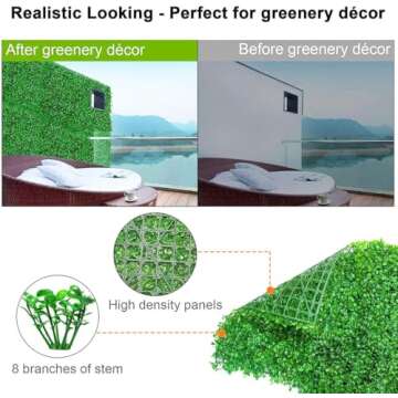 Nisorpa Artificial Boxwood Hedge Panels for Stylish Decor