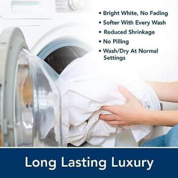 USA Bedding Sheet Sets 100% Made in America. Hotel Quality, Luxury Percale. White, 4 Piece Queen. Deep Pocket Fitted, Flat Sheet, 2 Pillowcases. Soft Cool Comfortable