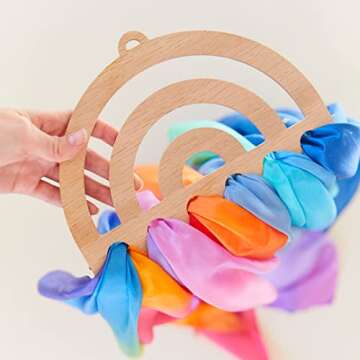 Sarah's Silks Wooden Rainbow Playsilk Display