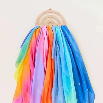 Sarah's Silks Wooden Rainbow Playsilk Display