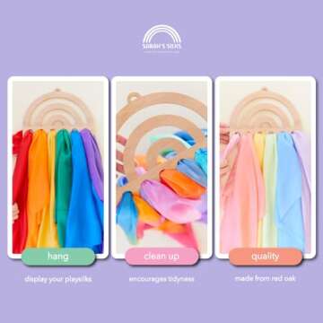 Sarah's Silks Wooden Rainbow Playsilk Display