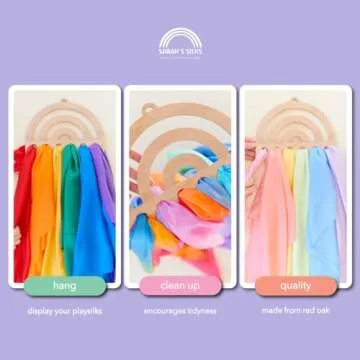 Sarah's Silks Wooden Rainbow Playsilk Display