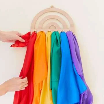 Sarah's Silks Wooden Rainbow Playsilk Display