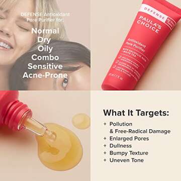 Paula's Choice DEFENSE Antioxidant Pore Purifier, Concentrated Serum w/Azelaic Acid & Salicylic Acid, Anti-Pollution & Free Radical Damage Protection, 1 oz