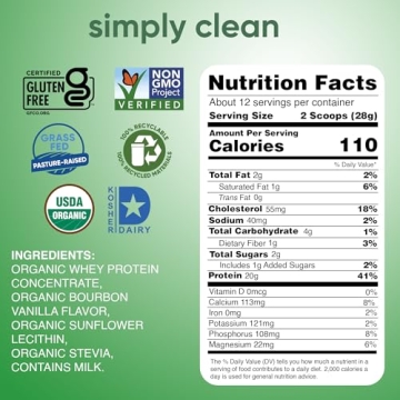 Tera's Organic Whey Protein Powder - Bourbon Vanilla Flavor