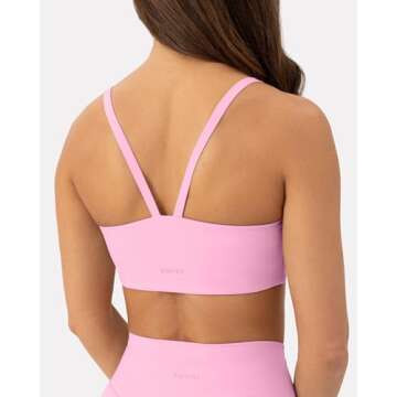 PAVOI ACTIVE Thin Spaghetti Strap Sports Bra for Women - Soft Scoop Neck Yoga Bra