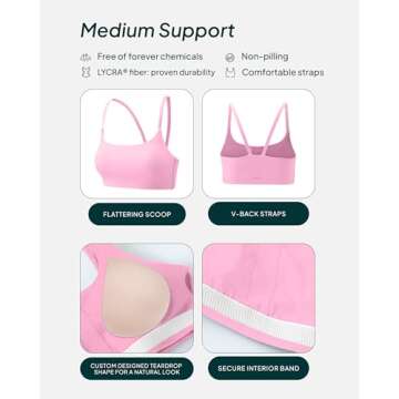 PAVOI ACTIVE Women's Spaghetti Strap Sports Bra - Soft Fit