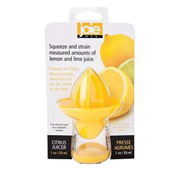 Joie Lemon and Lime Small Hand Juicer and Reamer, Built-In Measuring Cup, Easy to Strain, Stores Leftover Juice, BPA-Free, Dishwasher Safe