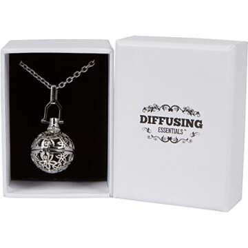Diffusing Essentials Premium Flower 316l Stainless Steel Lava Stone Aromatherapy Pendant Locket Esse...
