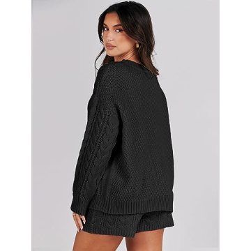 ANRABESS Women's Cozy 2 Piece Sweater Lounge Set