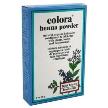 Colora Henna Powder Hair Color - Light Brown 2 Ounce (59ml) - 6 Pack