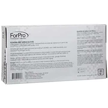 ForPro Professional Collection Disposable Nitrile Gloves, Chemical Resistant, Powder-Free, Latex-Free, Non-Sterile, Food Safe, 4 Mil, White, X-Large, 100-Count