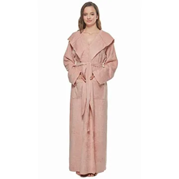 Arus Women's Ankle Long Lightweight Hooded Bathrobe