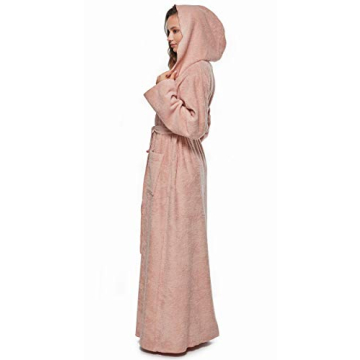 Arus Women's Ankle Long Lightweight Hooded Bathrobe