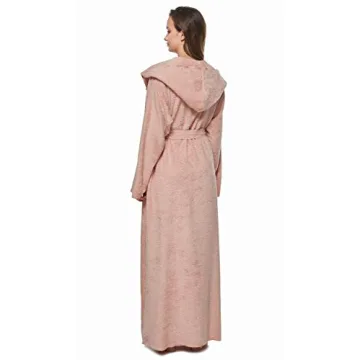 Arus Women's Ankle Long Lightweight Hooded Bathrobe
