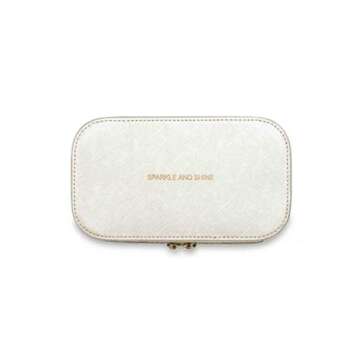 Katie Loxton Travel Jewelry Box Imprint 'Sparkle & Shine' (Pink)