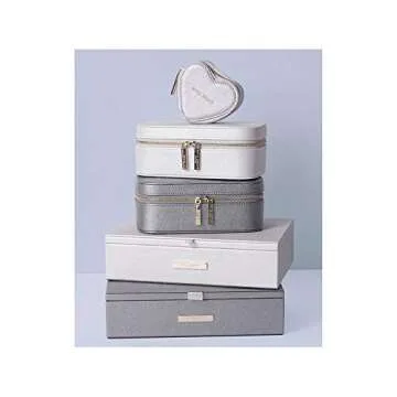 Katie Loxton Travel Jewelry Box Imprint 'Sparkle & Shine' (Pink)