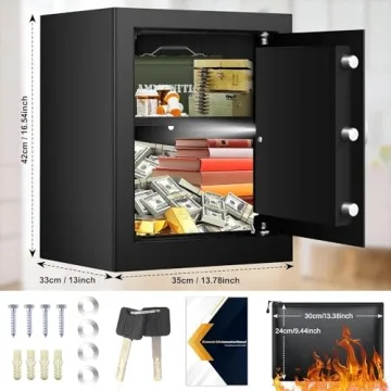 Large Capacity Fireproof Waterproof Safe Box with Keypad