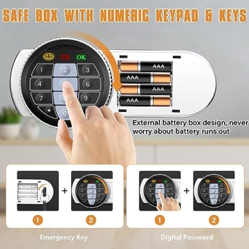 Large Capacity Fireproof Waterproof Safe Box with Keypad