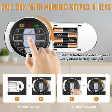 Large Capacity Fireproof Waterproof Safe Box with Keypad