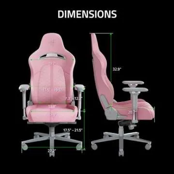 Razer Enki Gaming Chair: All-Day Comfort - Built-in Lumbar Arch - Optimized Cushion Density - Dual-Textured, Eco-Friendly Synthetic Leather - Reactive Seat Tilt & 152-Degree Recline - Pink