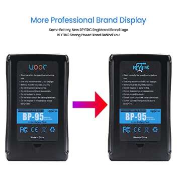 REYTRIC 95Wh(6600mAh) V Mount/V-Lock Battery with D-tap Output Charger and D-Tap Cable Compatible Vi...